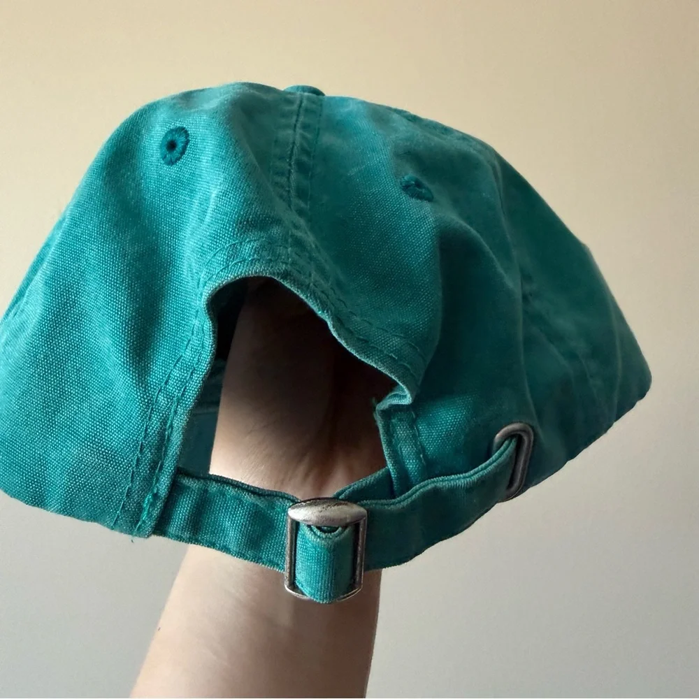 Stussy Core Embroidered 6 Panel Green Baseball Cap Dad Hat Vintage Wash - Picture 8 of 9